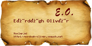 Eördögh Olivér névjegykártya